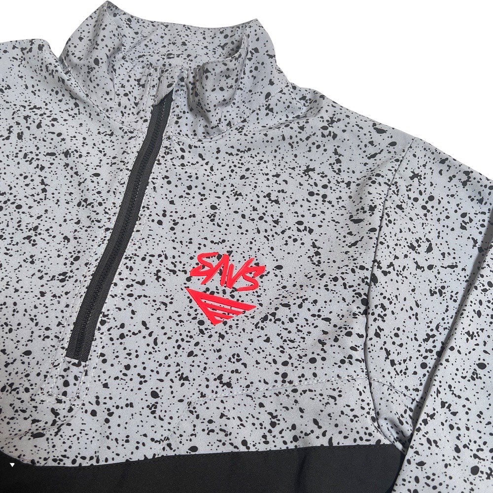 SAVS X 1ST ON TOUR LONG SLEEVE 1/2 ZIP WIND JACKET - CEMENT