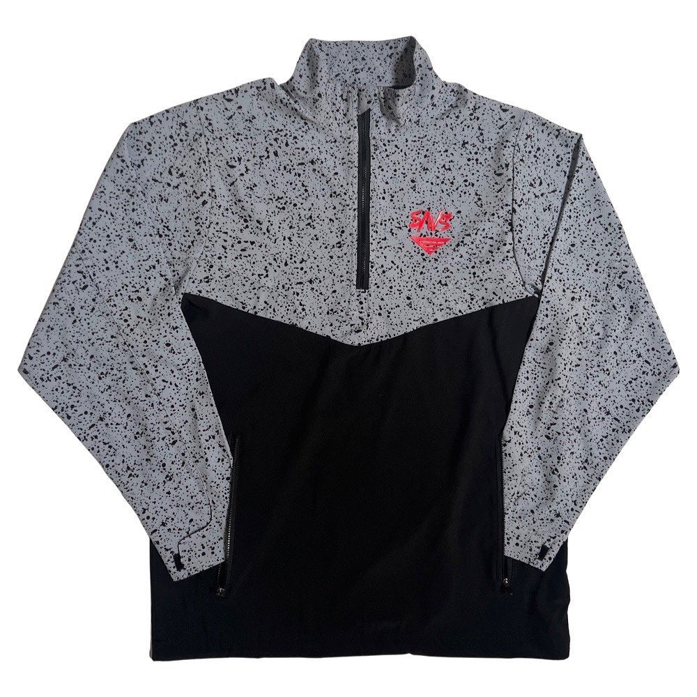 SAVS X 1ST ON TOUR LONG SLEEVE 1/2 ZIP WIND JACKET - CEMENT